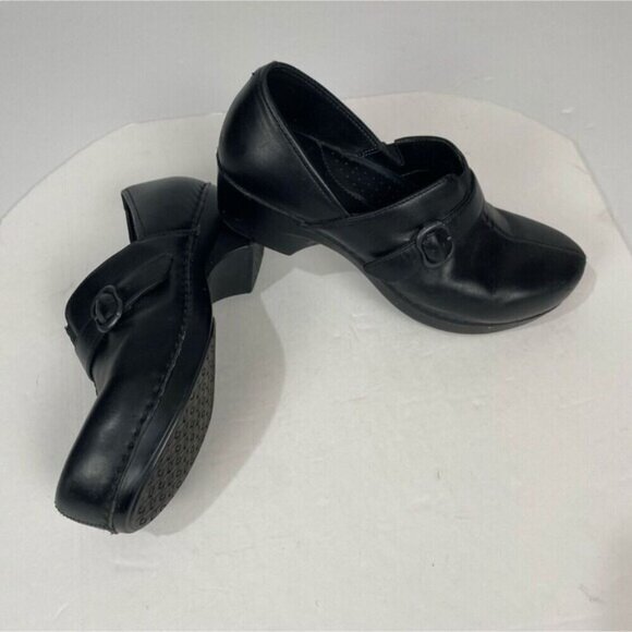 DANSKO Tamera black Leather Buckle Clogs Slip On Work Shoes Size EU 40/ US 9.5 - Picture 11 of 15